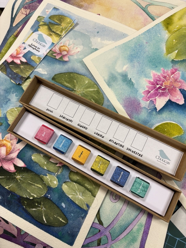 Kit coloriage - Lotus &amp; Nénuphars + aquarelles