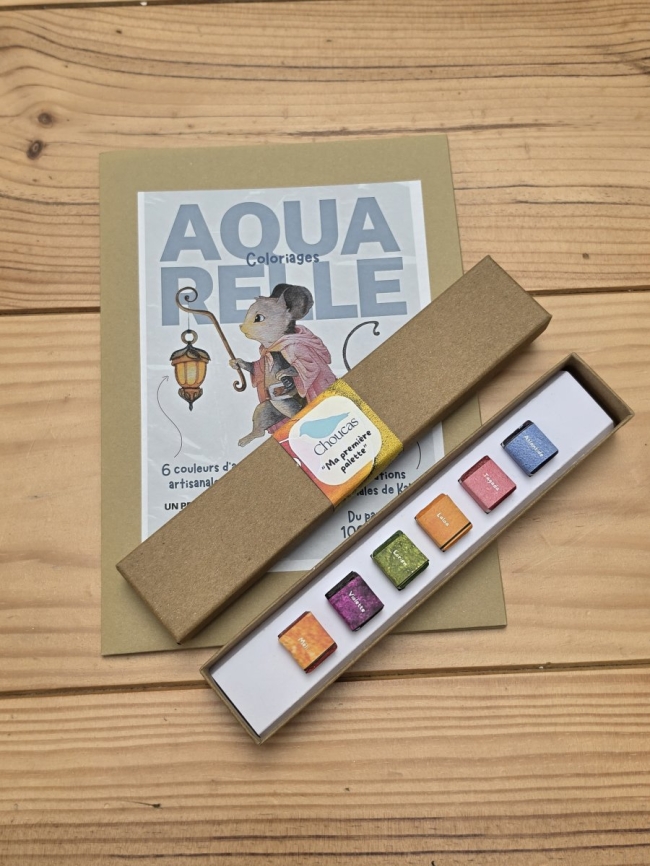 Kit coloriage aquarelle - Tibaldine avec 1-4 godets